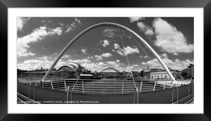 Tyne Bridges  Framed Mounted Print by Alan Crawford