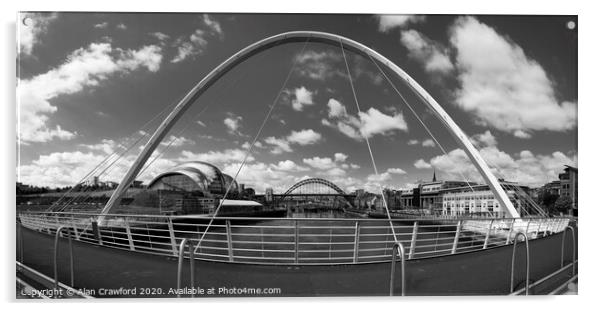 Tyne Bridges  Acrylic by Alan Crawford