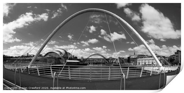 Tyne Bridges  Print by Alan Crawford