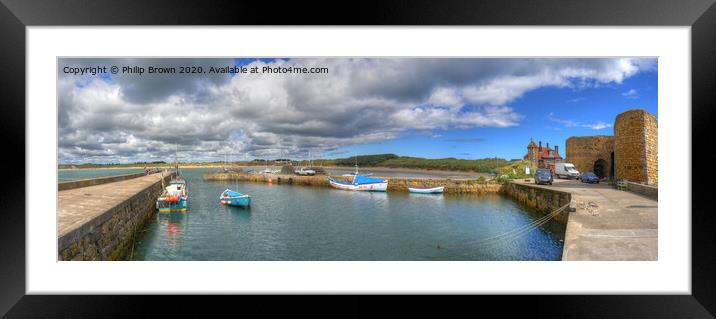 Beadnell Harbour, Northumbria_Panorama 1 Framed Mounted Print by Philip Brown