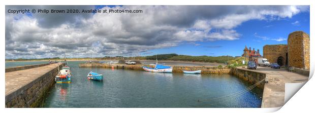 Beadnell Harbour, Northumbria_Panorama 1 Print by Philip Brown
