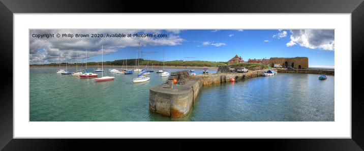 Beadnell Harbour, Northumbria_Panorama 2 Framed Mounted Print by Philip Brown