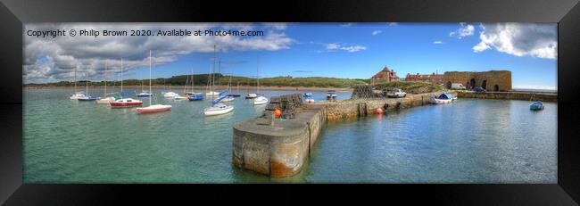 Beadnell Harbour, Northumbria_Panorama 2 Framed Print by Philip Brown