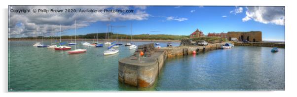 Beadnell Harbour, Northumbria_Panorama 2 Acrylic by Philip Brown