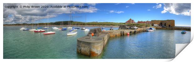 Beadnell Harbour, Northumbria_Panorama 2 Print by Philip Brown