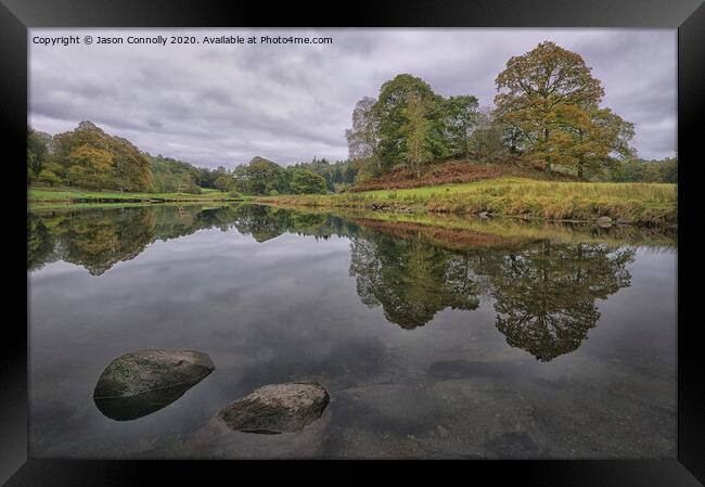 River Brathay Reflections. Framed Print by Jason Connolly
