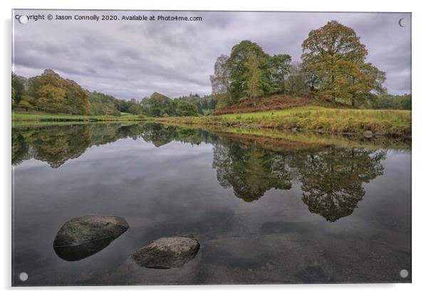 River Brathay Reflections. Acrylic by Jason Connolly