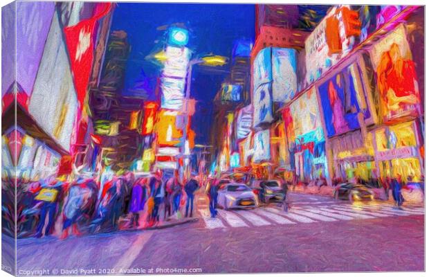 Art Of Times Square New York Canvas Print by David Pyatt