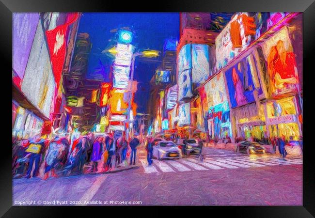 Art Of Times Square New York Framed Print by David Pyatt