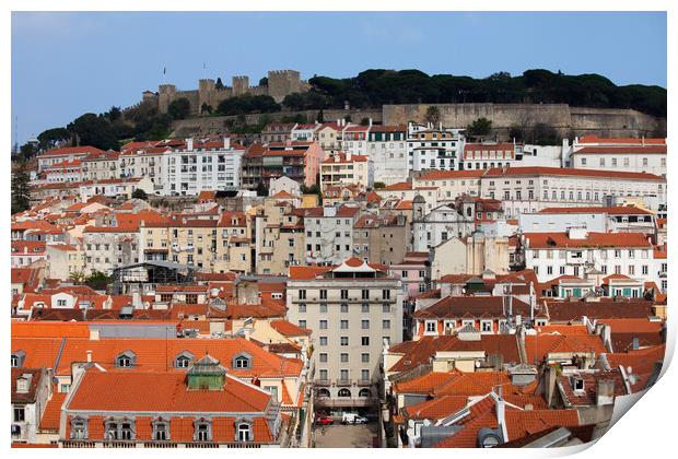 City of Lisbon in Portugal Print by Artur Bogacki