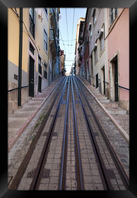 Bica Funicular in Lisbon Framed Print by Artur Bogacki