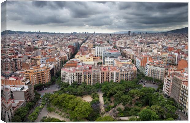 City of Barcelona from Above Canvas Print by Artur Bogacki