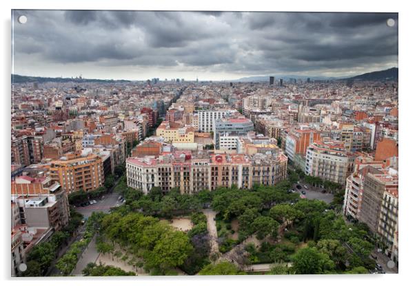 City of Barcelona from Above Acrylic by Artur Bogacki