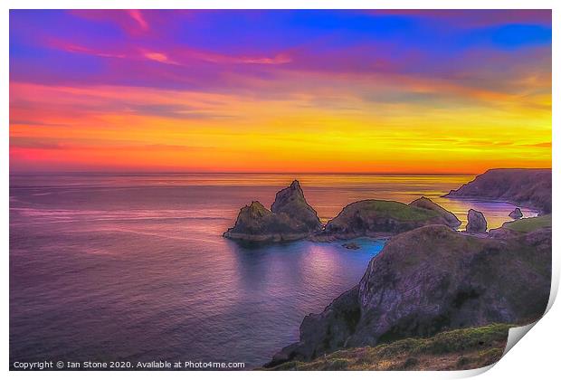 Kynance cove ,Cornwall  Print by Ian Stone