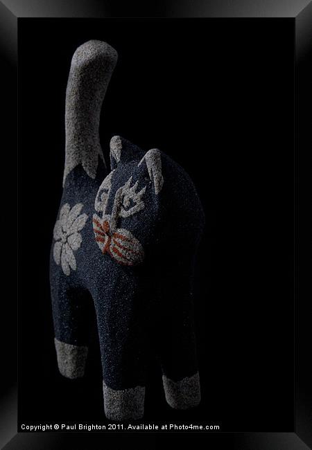 Sand Cat Ornament Framed Print by Paul Brighton