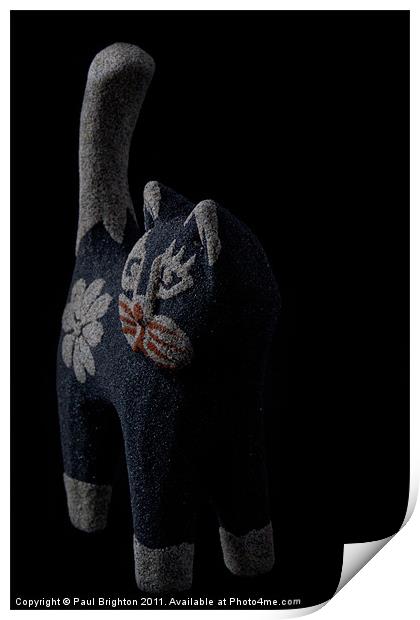 Sand Cat Ornament Print by Paul Brighton