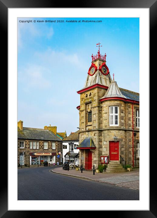 marazion town hall cornwall Framed Mounted Print by Kevin Britland