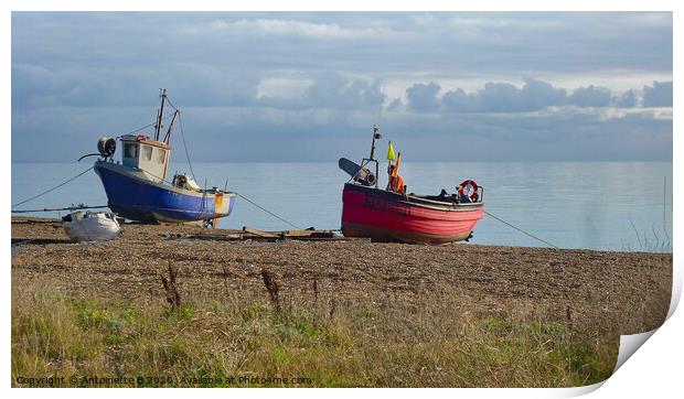 Hythe Fisherman's beach Print by Antoinette B