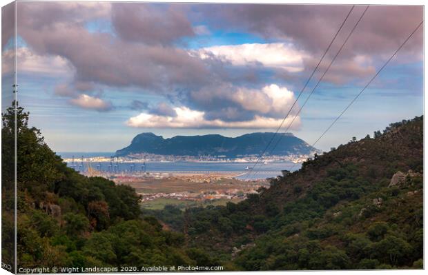 Looking Down On Gibraltar Canvas Print by Wight Landscapes