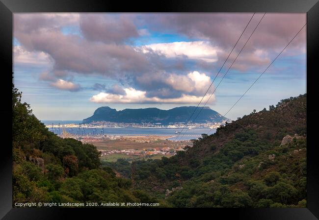Looking Down On Gibraltar Framed Print by Wight Landscapes