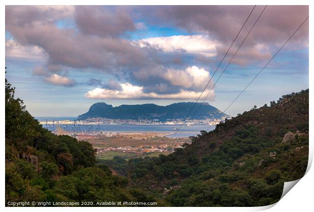 Looking Down On Gibraltar Print by Wight Landscapes