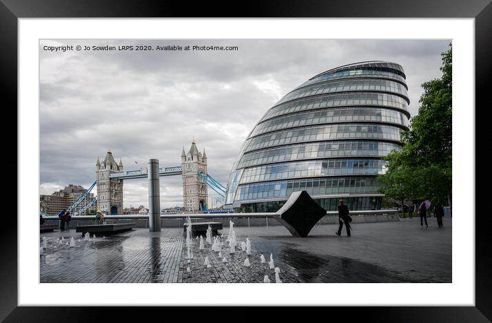 City Hall, London Framed Mounted Print by Jo Sowden