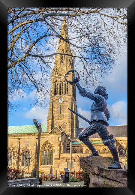 Statue of King Richard lll outside Leicester Cathedral. Framed Print by Bill Allsopp