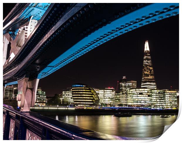 The Shard, From Tower Bridge. Print by Jo Sowden