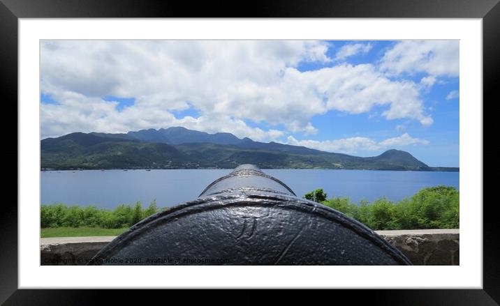 View from a Cannon in Fort Shirley in Dominica, a  Framed Mounted Print by Karen Noble