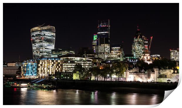 London View at Night  Print by Jo Sowden