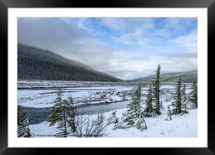 Icefield Parkway, Canadian Rockies Framed Mounted Print by Brenda Belcher