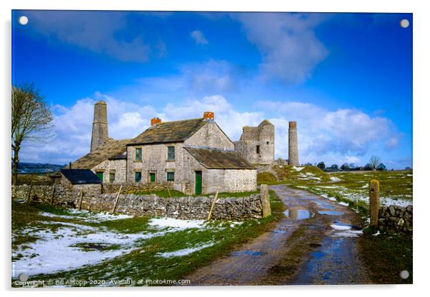 The Magpie Mine in the Peak District. Acrylic by Bill Allsopp