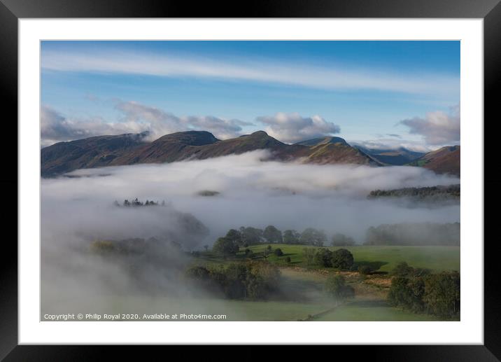 Catbells and Mist - Derwentwater, Lake District Framed Mounted Print by Philip Royal