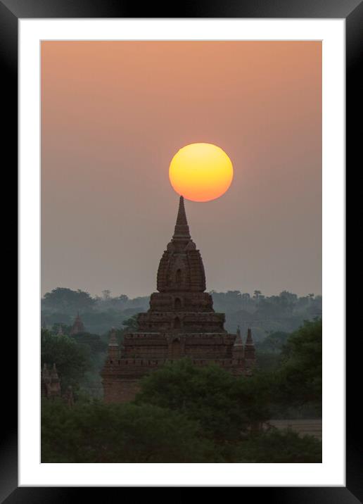 ASIA MYANMAR BAGAN TEMPLE PAGODA LANDSCAPE Framed Mounted Print by urs flueeler