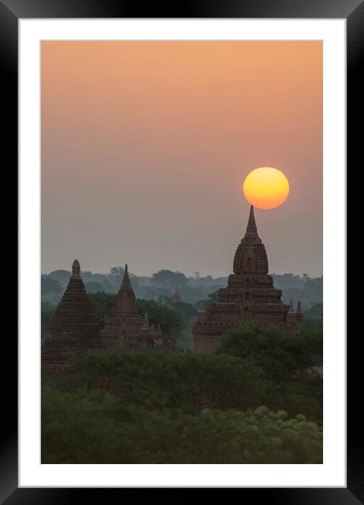 ASIA MYANMAR BAGAN TEMPLE PAGODA LANDSCAPE Framed Mounted Print by urs flueeler