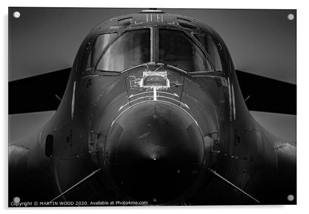 Grey Lancer, B-1B Acrylic by MARTIN WOOD
