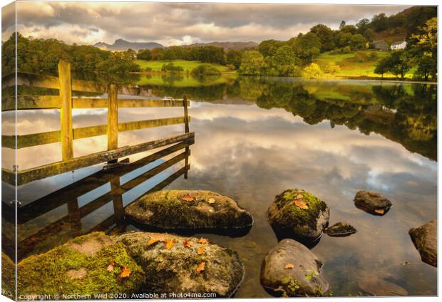 Loughrigg Tarn mottled light Canvas Print by Northern Wild