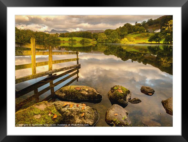 Loughrigg Tarn mottled light Framed Mounted Print by Northern Wild