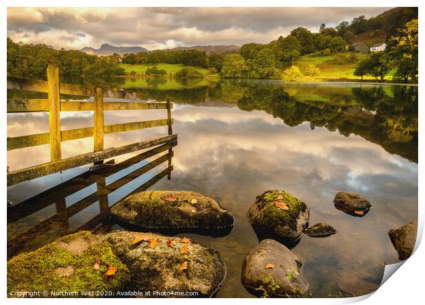 Loughrigg Tarn mottled light Print by Northern Wild
