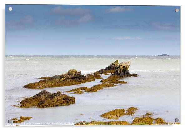Rocks at Bull Bay, Anglesey Acrylic by Heidi Stewart