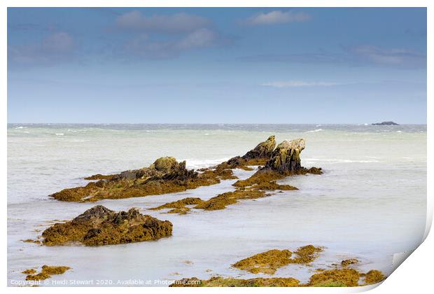 Rocks at Bull Bay, Anglesey Print by Heidi Stewart