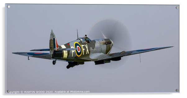 Spitfire TD314 Take-off Acrylic by MARTIN WOOD
