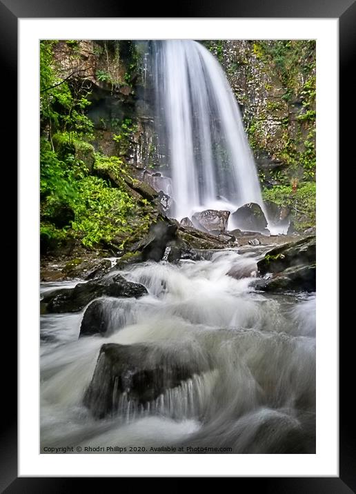 MelinCwrt waterfall, Neath Framed Mounted Print by Rhodri Phillips