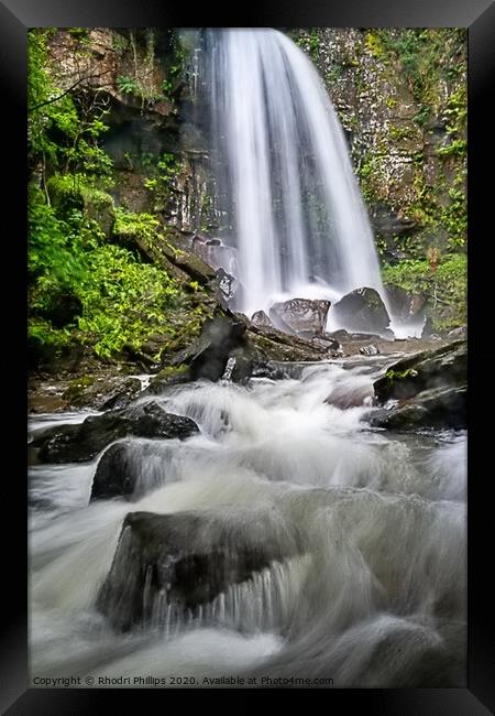 MelinCwrt waterfall, Neath Framed Print by Rhodri Phillips