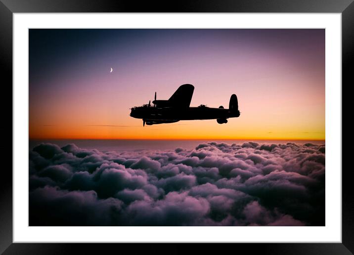 Lancaster Silhouette Framed Mounted Print by J Biggadike