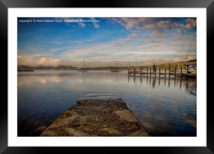 Thoughts By The Jetty at Ambleside Framed Mounted Print by Mark Dobson