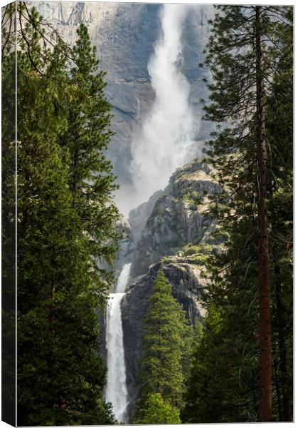 Yosemite waterfalls Canvas Print by Sandra Kepkowska
