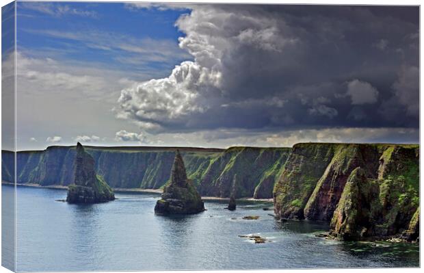 Rain Clouds over Duncansby Stacks, Scotland Canvas Print by Arterra 