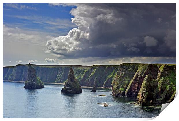 Rain Clouds over Duncansby Stacks, Scotland Print by Arterra 