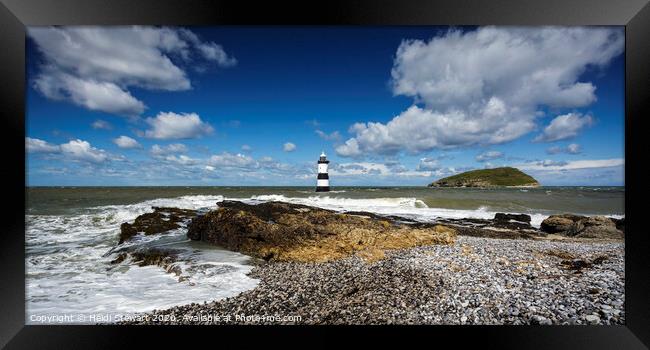 Trwyn Du Lighthouse and Puffin Island, Penmon Poin Framed Print by Heidi Stewart